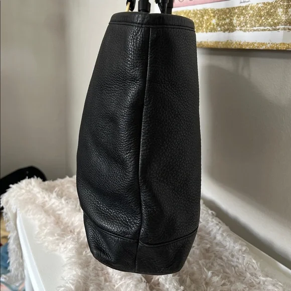 Tory Burch Black Pebbled Leather Maisey Shopper Tote